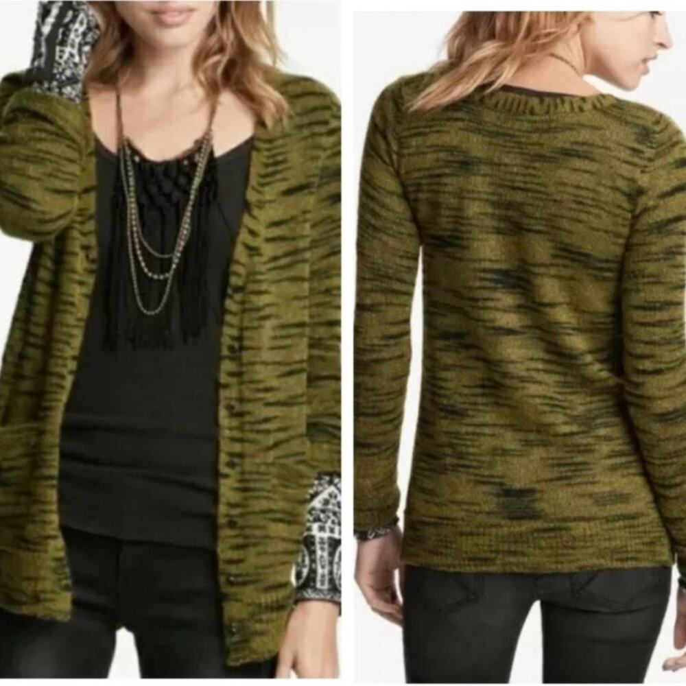 Free People Olive Green Cardigan Sweater